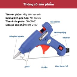 Máy gắn keo Nến có chỉnh nhiệt hàng loại 1 5