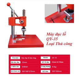 Máy đục lỗ 1 đầu thủ công Model QY-35 Đột lỗ size lớn 14mm,16mm,18mm,20mm.. trên giấy dày, bìa carton, da, bạt, vải 2