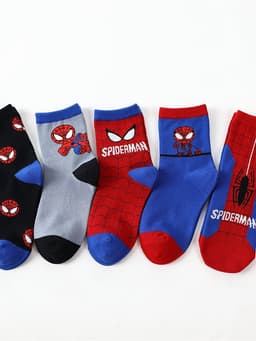Bộ 10 Đôi Tất Trẻ Em Tuổi 1-10, Cổ Cao Chất Cotton Hình Siêu Nhân Nhện Dễ Đeo, Thoáng Khí, Co Dãn Tối Ưu 8