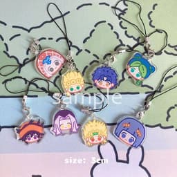 (mua 1 tặng 1) Móc dây treo điện thoại JoJo's Bizarre Adventure ver FACE CUTE Cuộc Phiêu Lưu Bí Ẩn mica acrylic anime 1