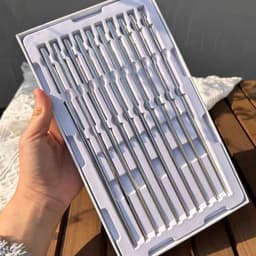 Set 10 đôi đũa inox 316 Chockmen dài 24.8cm không trơn trượt , sạch sẽ, an toàn đũa inox cao cấp 3