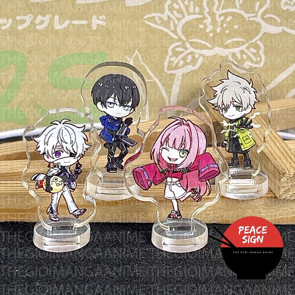 (mua 1 tặng 1) (3cm) Mô hình Standee TOKYO ALIENS ver ĐẦU TO tượng mica acrylic anime chibi trưng bày