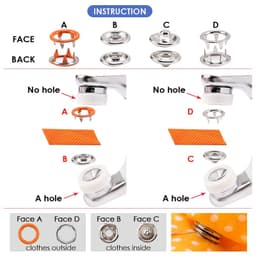 [SỈ] Nút bấm vành 9mm Cúc áo em bé Nút bấm 5 chấu Nút bấm 4 chi tiết Bằng thau không gỉ Bọc sơn nhiều màu Bịch 1000 bộ 2