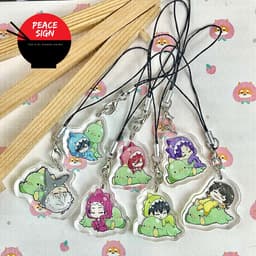 (mua 1 tặng 1) Dây treo điện thoại BLUE LOCK ver KHỦNG LONG anime chibi Mica trong acrylic quà tặng dễ thương 1