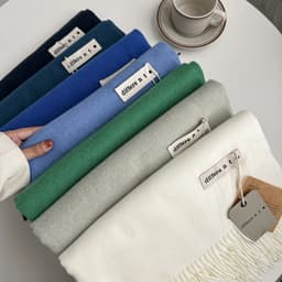 Khăn choàng cashmere giả màu trơn Different tone màu Neutral chất Cashmere dạ len mềm mịn Khăn Choàng Cổ mùa thu đông 6