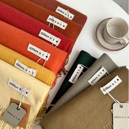 Khăn choàng cashmere giả màu trơn Different tone màu Neutral chất Cashmere dạ len mềm mịn Khăn Choàng Cổ mùa thu đông 7