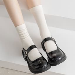 Sét 5 Đôi Tất Cổ Cao, Vớ Vải Cotton Trơn Mềm , 3 Màu Cổ Bo Chun Siêu Co Giãn tt45 LILIRIA 7
