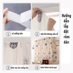 Rèm cửa dán tường không cần khoan đục nhiều họa tiết PM DECOR, rèm cản nắng, cản gió,cản tia UV 4