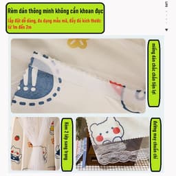 Rèm cửa dán tường không cần khoan đục nhiều họa tiết PM DECOR, rèm cản nắng, cản gió,cản tia UV 3