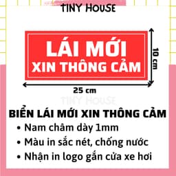 [Đỏ/Xanh] BIỂN LÁI MỚI XIN THÔNG CẢM NAM CHÂM - NAM CHÂM DÀY 1MM- 25X10 CM - 20X8 CM 2