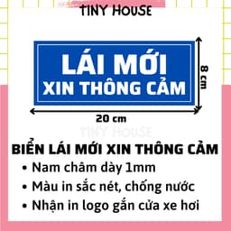 [Đỏ/Xanh] BIỂN LÁI MỚI XIN THÔNG CẢM NAM CHÂM - NAM CHÂM DÀY 1MM- 25X10 CM - 20X8 CM 6