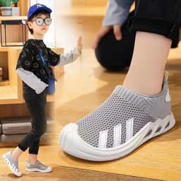 Giày Thể Thao Bé Trai Lưới Thoáng Khí, Giày Thể Thao Bé Gái Đế Bệt Êm Chân, Chống Trượt Cực Tốt A17 Cho Bé 3-11  Tuổi 7