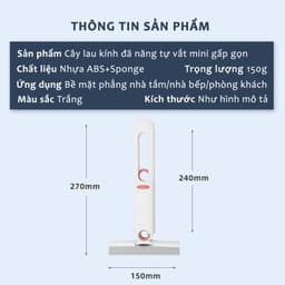 Cây Lau Đa Năng Tự Vắt Thông Minh JYoohome Chổi Lau Bàn Bếp Mini Lau Phòng Tắm Kính Xe Hơi Bóp Tay 8