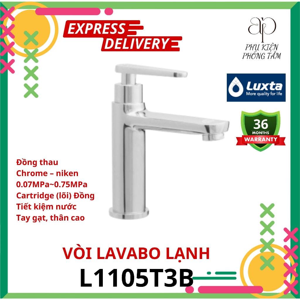 Vòi lavabo lạnh thiết kế đẹp Luxta L1105T3 -
