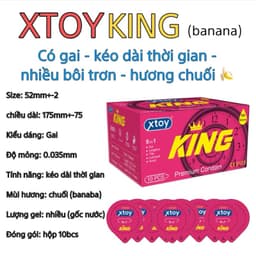 Bao cao su siêu mỏng 001 XTOY kéo dài thời gian, bcs nhiều gel bôi trơn Hộp 10c 2