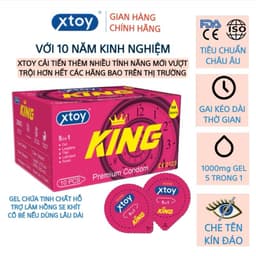 Bao cao su siêu mỏng 001 XTOY kéo dài thời gian, bcs nhiều gel bôi trơn Hộp 10c 7