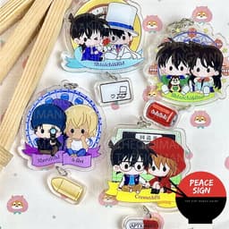 Mua 1 tặng 1 (NGÂY THƠ) Móc khóa DETECTIVE CONAN CHIBI Treo Thả Thám Tử Lừng Danh in hình anime chibi Mica acrylic 1