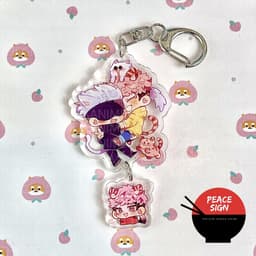 (mua 1 tặng 1) (GOJO X YUJI ) Móc khóa JUJUTSU KAISEN anime chibi mica trong acrylic Chú Thuật Hồi Chiến 3