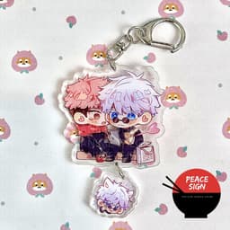 (mua 1 tặng 1) (GOJO X YUJI ) Móc khóa JUJUTSU KAISEN anime chibi mica trong acrylic Chú Thuật Hồi Chiến 4