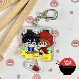 Mua 1 tặng 1 (NGÂY THƠ) Móc khóa DETECTIVE CONAN CHIBI Treo Thả Thám Tử Lừng Danh in hình anime chibi Mica acrylic 4