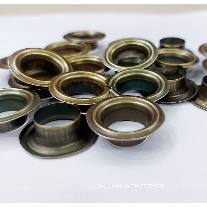 Khoen bạt khoen ore 14mm Khuy mắt cáo đóng bạt 14ly Bằng sắt Màu Đồng Bịch 100 khoen + 100 Long đền