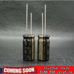 Tụ ELNA Cerafine 25V 220UF 25V , 25V220UF , 220UF25V ( size 10x20mm )Tụ audio elna Cerafine 3