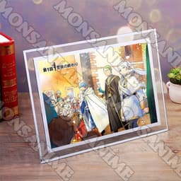 (Kèm ảnh) Khung kính in hình Frieren quà tặng anime chibi trang trí để bàn 2 size 8