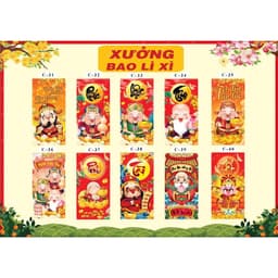 Set 10 Bao Lì Xì, Tờ Tiền 100 USD, Hình Thú, Tấn Tài Tấn Lộc, Phúc Lộc Thọ, Phong Bì Đỏ, Vàng. 4