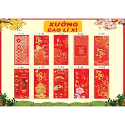Set 10 Bao Lì Xì, Tờ Tiền 100 USD, Hình Thú, Tấn Tài Tấn Lộc, Phúc Lộc Thọ, Phong Bì Đỏ, Vàng. 5