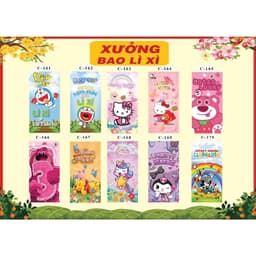 Set 10 Bao Lì Xì, Tờ Tiền 100 USD, Hình Thú, Tấn Tài Tấn Lộc, Phúc Lộc Thọ, Phong Bì Đỏ, Vàng. 6