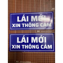 [Đỏ/Xanh] BIỂN LÁI MỚI XIN THÔNG CẢM NAM CHÂM - NAM CHÂM DÀY 1MM- 25X10 CM - 20X8 CM 4