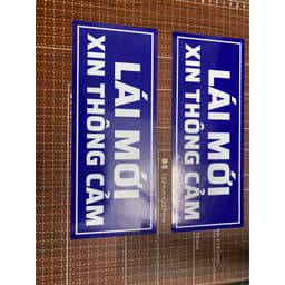 [Đỏ/Xanh] BIỂN LÁI MỚI XIN THÔNG CẢM NAM CHÂM - NAM CHÂM DÀY 1MM- 25X10 CM - 20X8 CM 8