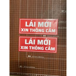 [Đỏ/Xanh] BIỂN LÁI MỚI XIN THÔNG CẢM NAM CHÂM - NAM CHÂM DÀY 1MM- 25X10 CM - 20X8 CM 5
