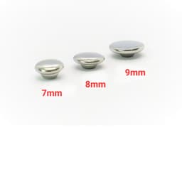 Nút đinh tán Size 7-8-9mm Mặt trơn Màu bạc Hàng không gỉ sét Nút trang trí quần áo, túi xách, gia cố túi quần jean. 2