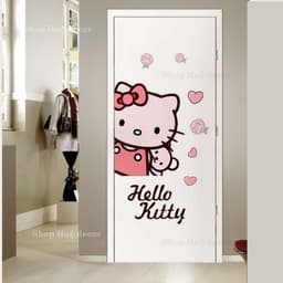 Decal trang trí cửa phòng họa tiết doraemon và hello kitty dễ thương, sẵn keo, chống nước, dán cửa, dán tường- DÁN CƯA 5