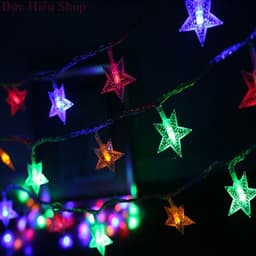 Dây Đèn Led Ngôi Sao Nhỏ 4M Chớp Đủ Màu. 4m 16 ngôi sao trang trí noel, giáng sinh 4