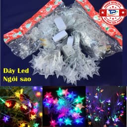 Dây Đèn Led Ngôi Sao Nhỏ 4M Chớp Đủ Màu. 4m 16 ngôi sao trang trí noel, giáng sinh 2