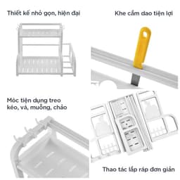 Kệ Gia Vị Nhà Bếp Chữ B Có Gác Thớt. KỆ GIA VỊ CHỮ H 2 TẦNG MỚI CÓ KHE ĐỂ THỚT. Kệ đựng gia vị nhà bếp 2 tầng chữ B 6