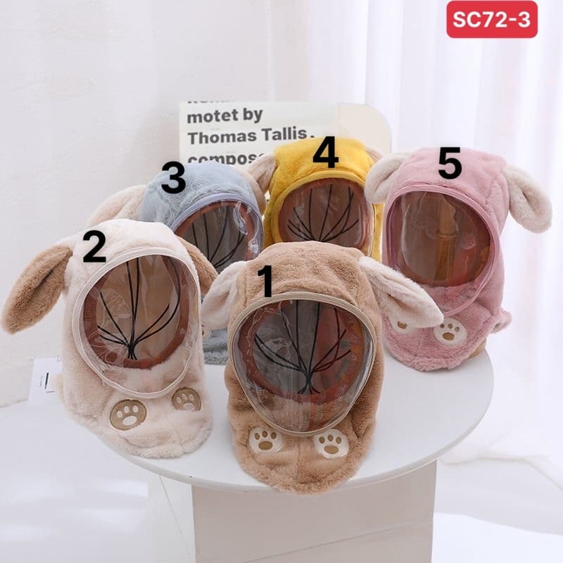 Khăn Mũ Chùm Kín Đầu Cho Bé Trai Và Bé Gái 3-12 Tuổi, Mũ Lông Cừu Kèm Kính 3 in 1 Có Thể Tháo Rời