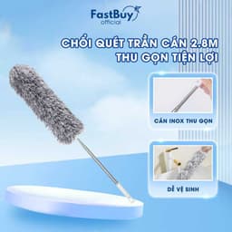 Chổi Lông Quét Bụi Dài 2m6. Chổi Lau Trần Nhà Thông Minh Đầu Chổi Uốn Dẻo Linh Hoạt 4