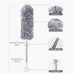 Chổi Lông Quét Bụi Dài 2m6. Chổi Lau Trần Nhà Thông Minh Đầu Chổi Uốn Dẻo Linh Hoạt 6