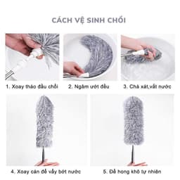 Chổi Lông Quét Bụi Dài 2m6. Chổi Lau Trần Nhà Thông Minh Đầu Chổi Uốn Dẻo Linh Hoạt 7