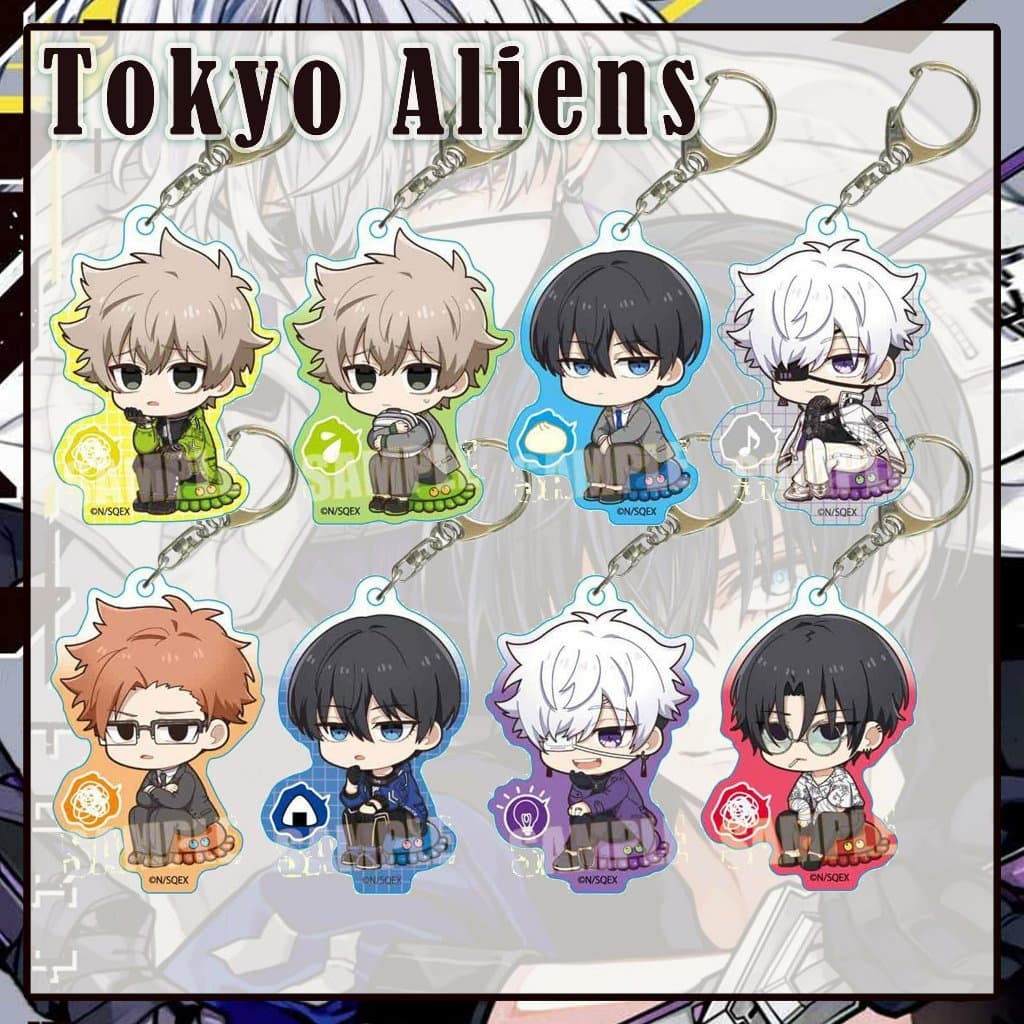 (Mua 1 tặng 1) Móc khóa TOKYO ALIENS ver NGỒI SUY TƯ in hình anime chibi mica acrylic dễ thương quà tặng xinh xắn
