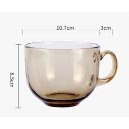 Cốc hổ phách thủy tinh 440ml to, Ly thủy tinh chịu nhiệt màu hổ phách dung tích 440ml 1