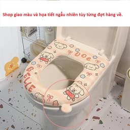 Đệm lót bồn cầu giữ ấm chống vi khuẩn bằng EVA chống thấm in họa tiết xinh xắn 43x39cm 4