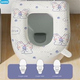 Đệm lót bồn cầu giữ ấm chống vi khuẩn bằng EVA chống thấm in họa tiết xinh xắn 43x39cm 8