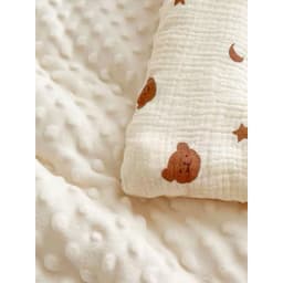 Chăn ủ sơ sinh TRẦN BÔNG, Xô Muslin Hạt Đậu, chăn quấn mùa đông cho bé, ủ kén hình gấu 2