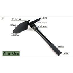 Cuốc Xẻng Đa Năng 4in1. Cuốc Xẻng phượt đa năng 4in1 + tặng kèm túi đựng. Bộ cuốc xẻng 4in1 đa năng 2