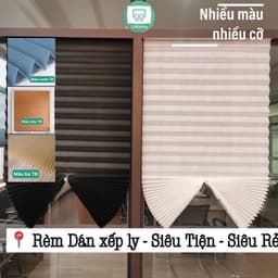 Rèm dán cửa xếp ly chất liệu vải không dệt chắn nắng không cần đóng khoan tường giá rẻ Liminho Shop 1