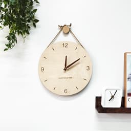 Đồng hồ treo tường bằng gỗ vintage đơn giản UMASO (kèm núm và dây treo) 1